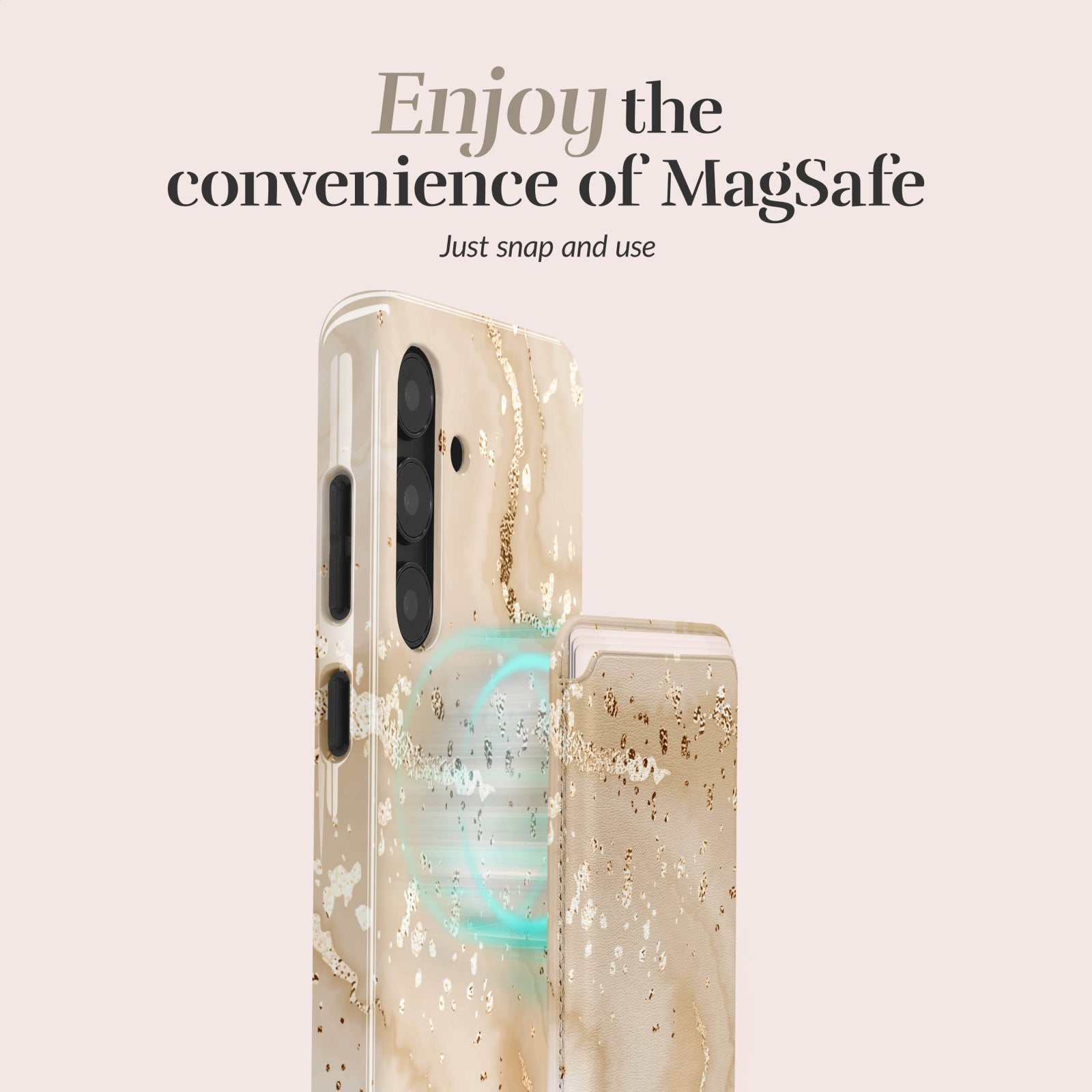 MIO Gold Marble Magsafe Compatible Card Holder