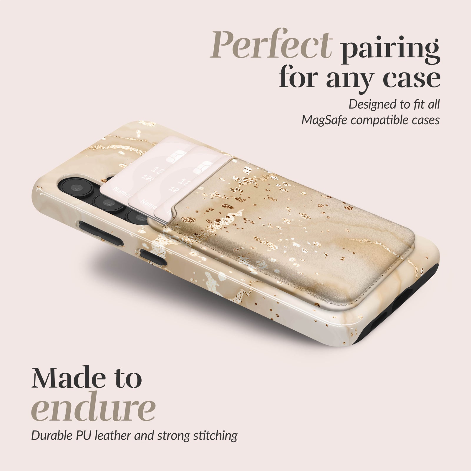 MIO Gold Marble Magsafe Compatible Card Holder