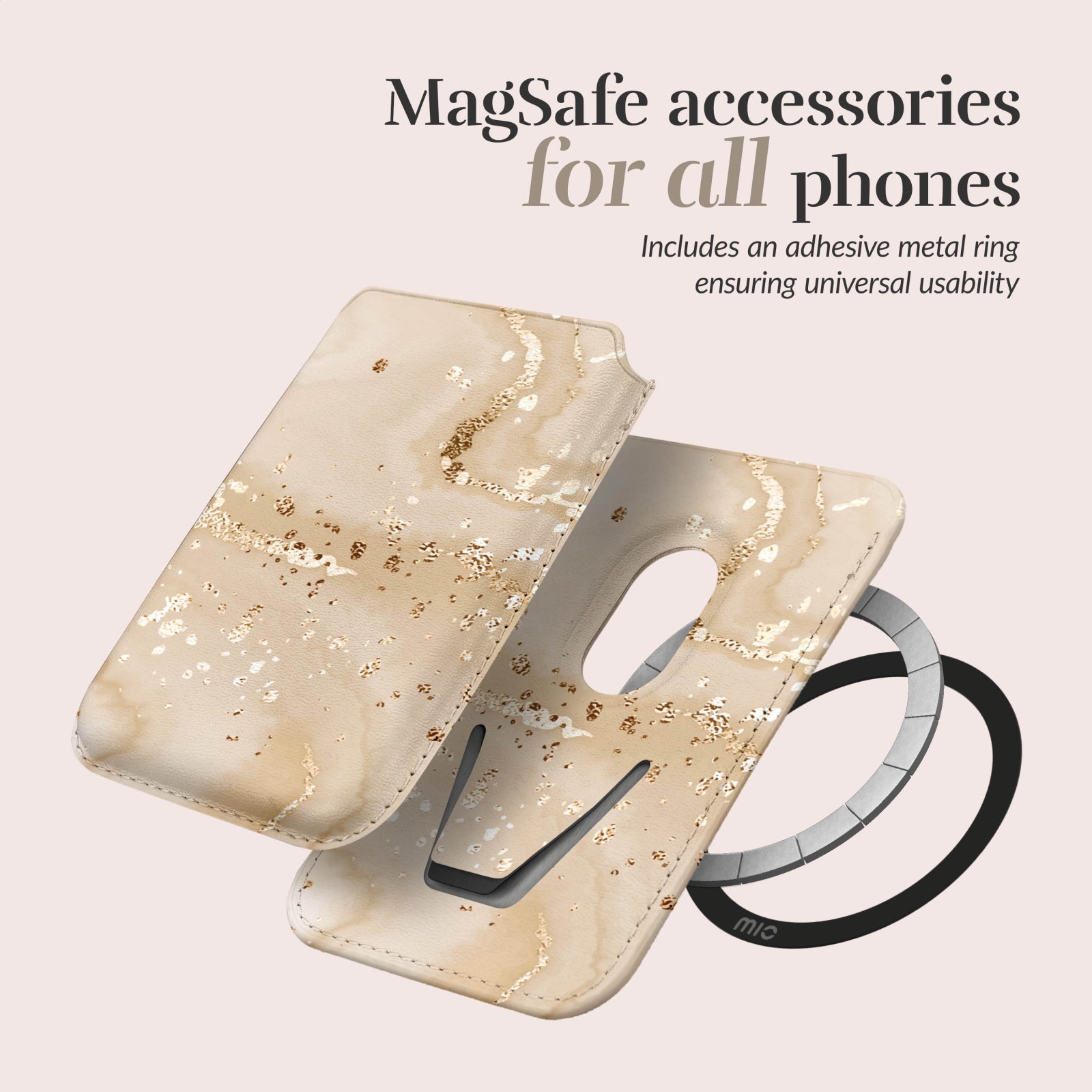 MIO Gold Marble Magsafe Compatible Card Holder