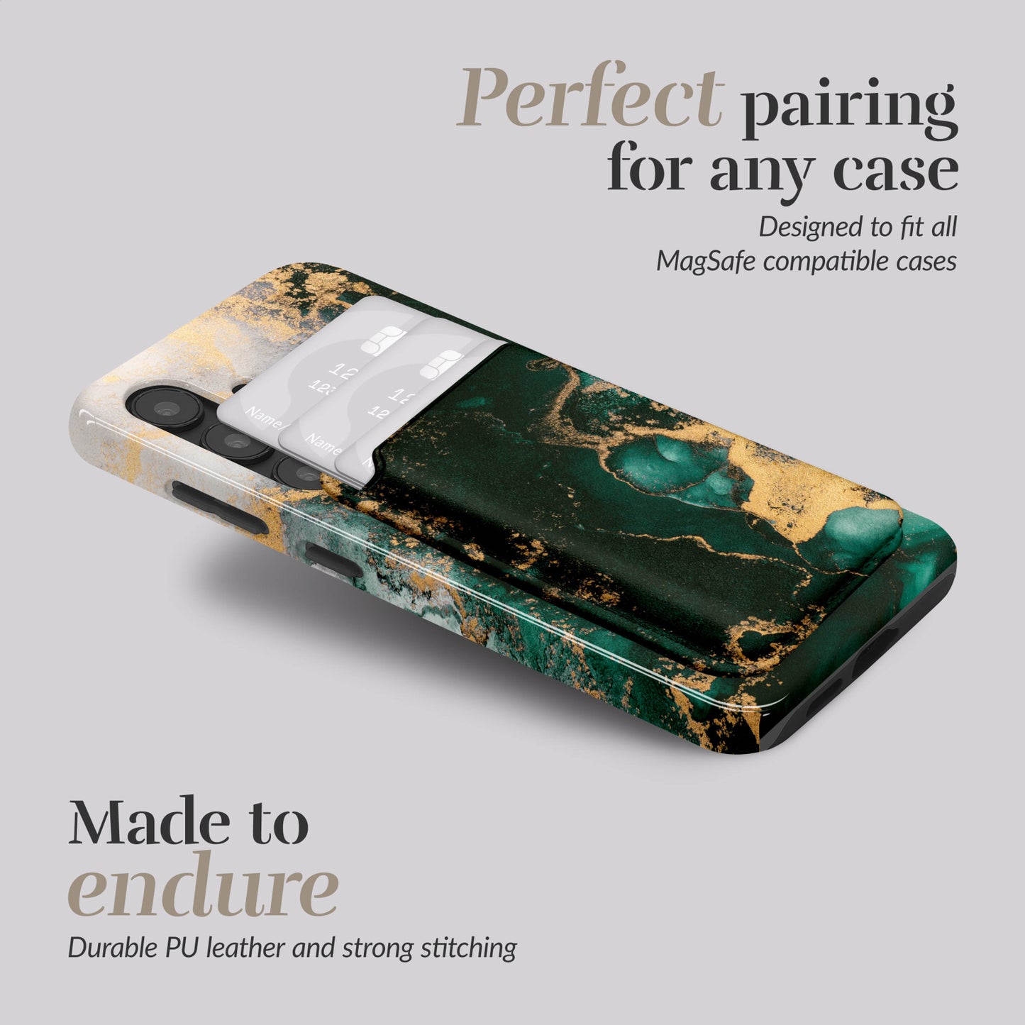 MIO Green Marble Magsafe Compatible Card Holder