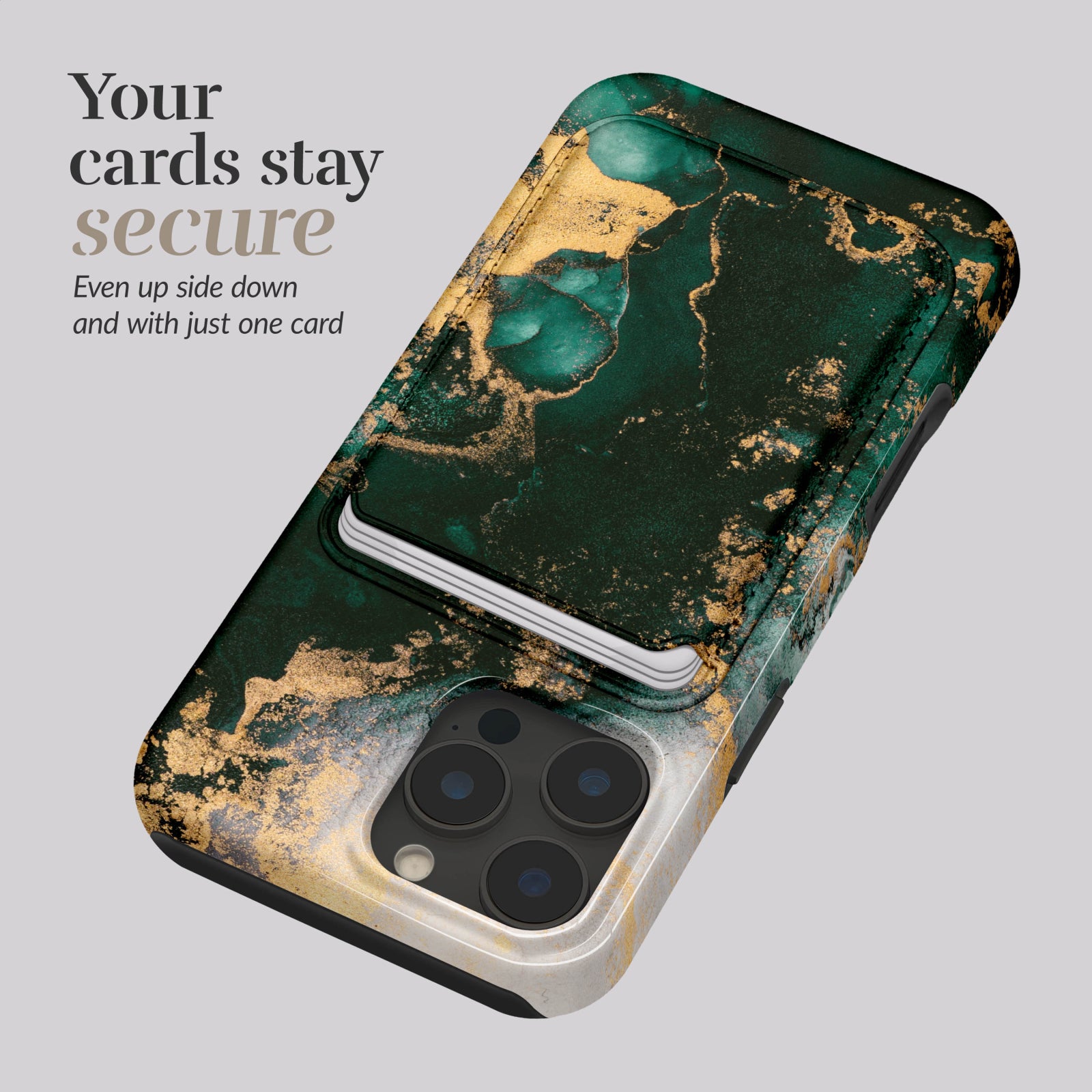 MIO Green Marble Magsafe Compatible Card Holder