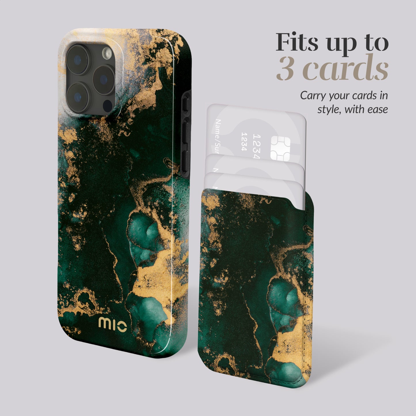 MIO Green Marble Magsafe Compatible Card Holder