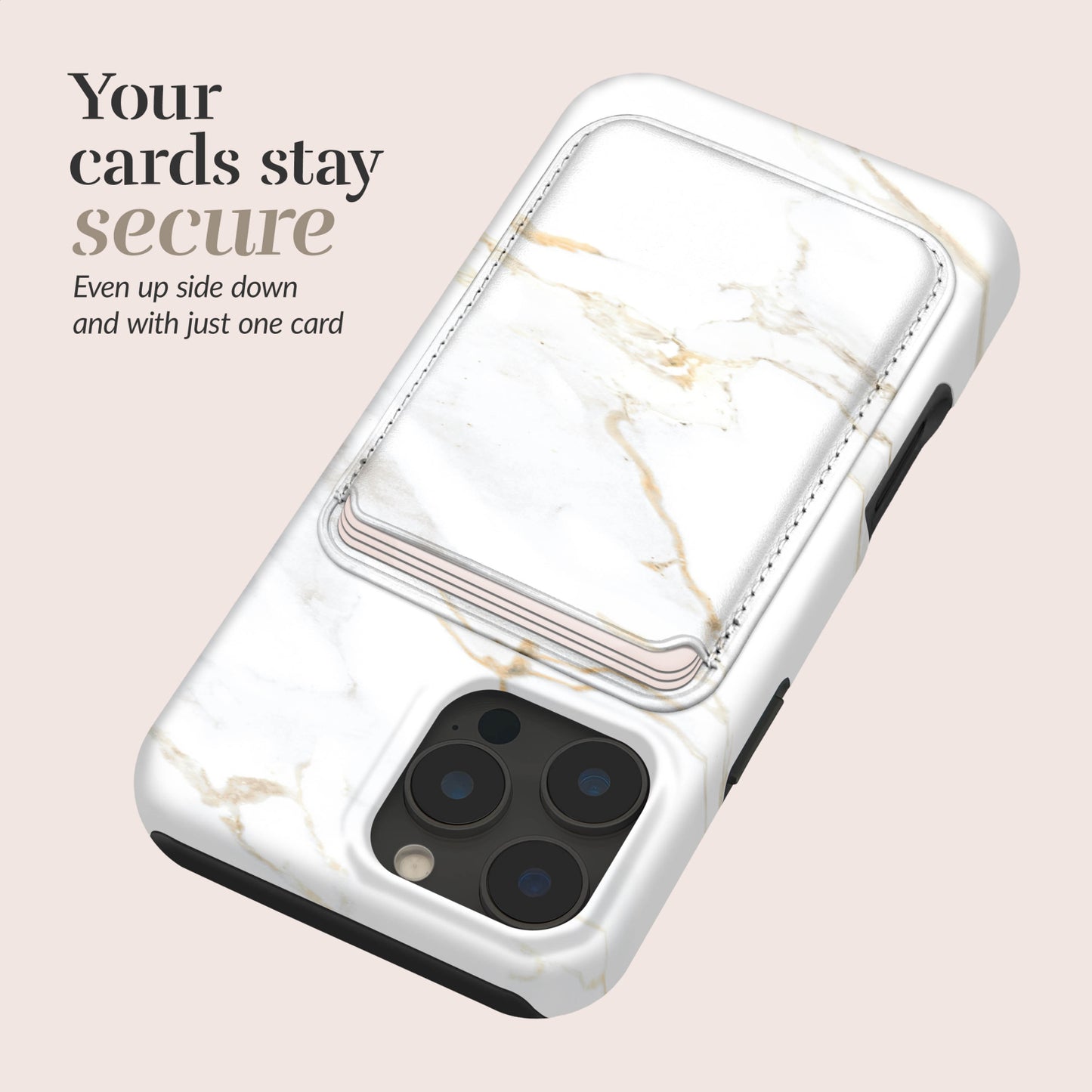 MIO White Marble Magsafe Compatible Card Holder