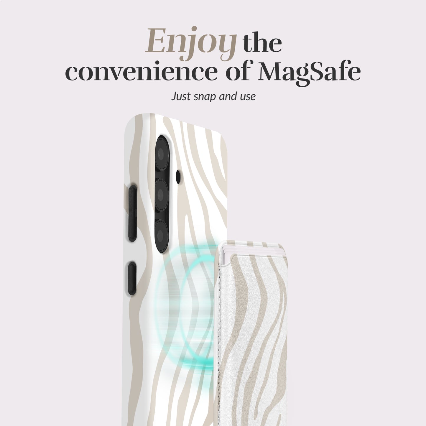 MIO Sandy Zebra Magsafe Compatible Card Holder
