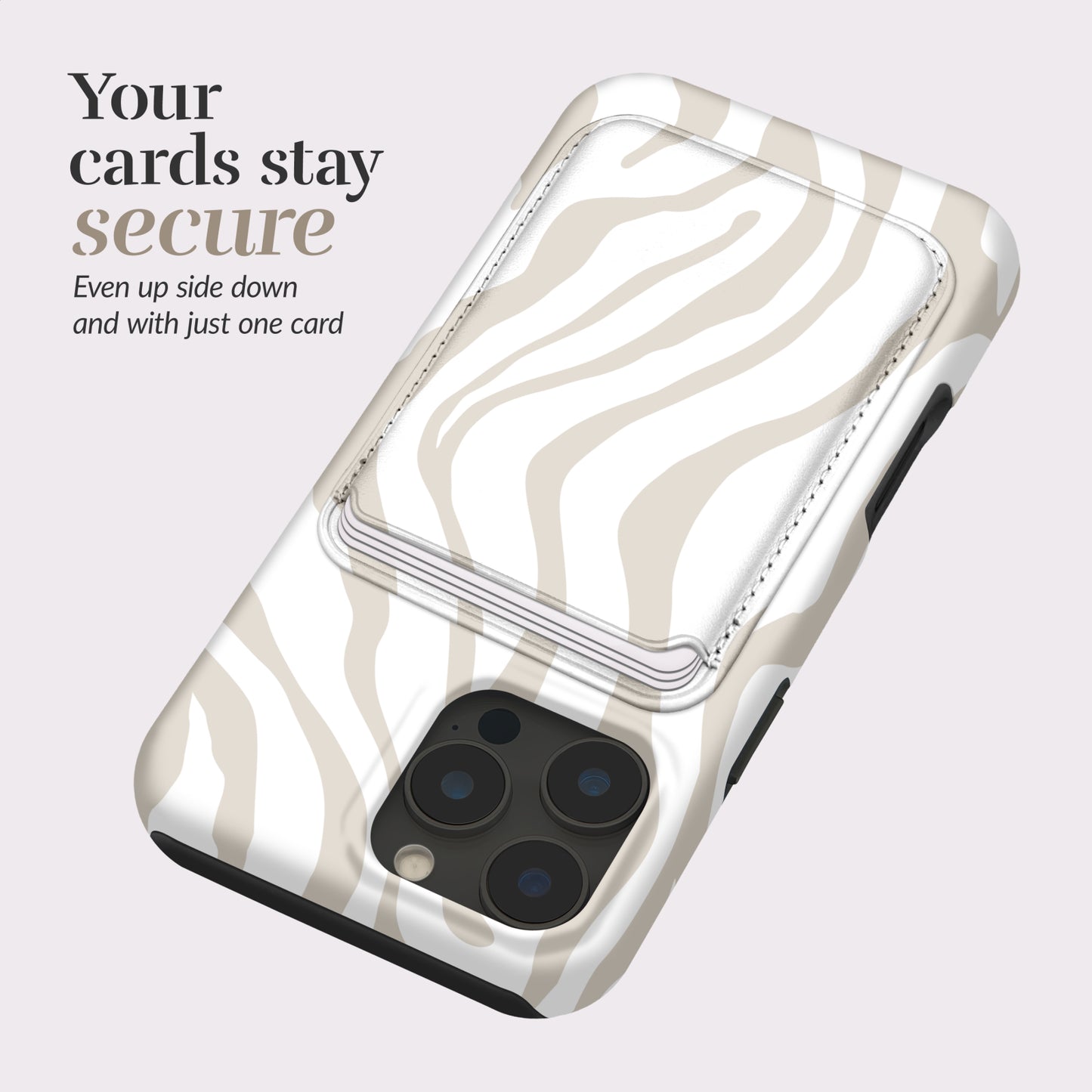 MIO Sandy Zebra Magsafe Compatible Card Holder