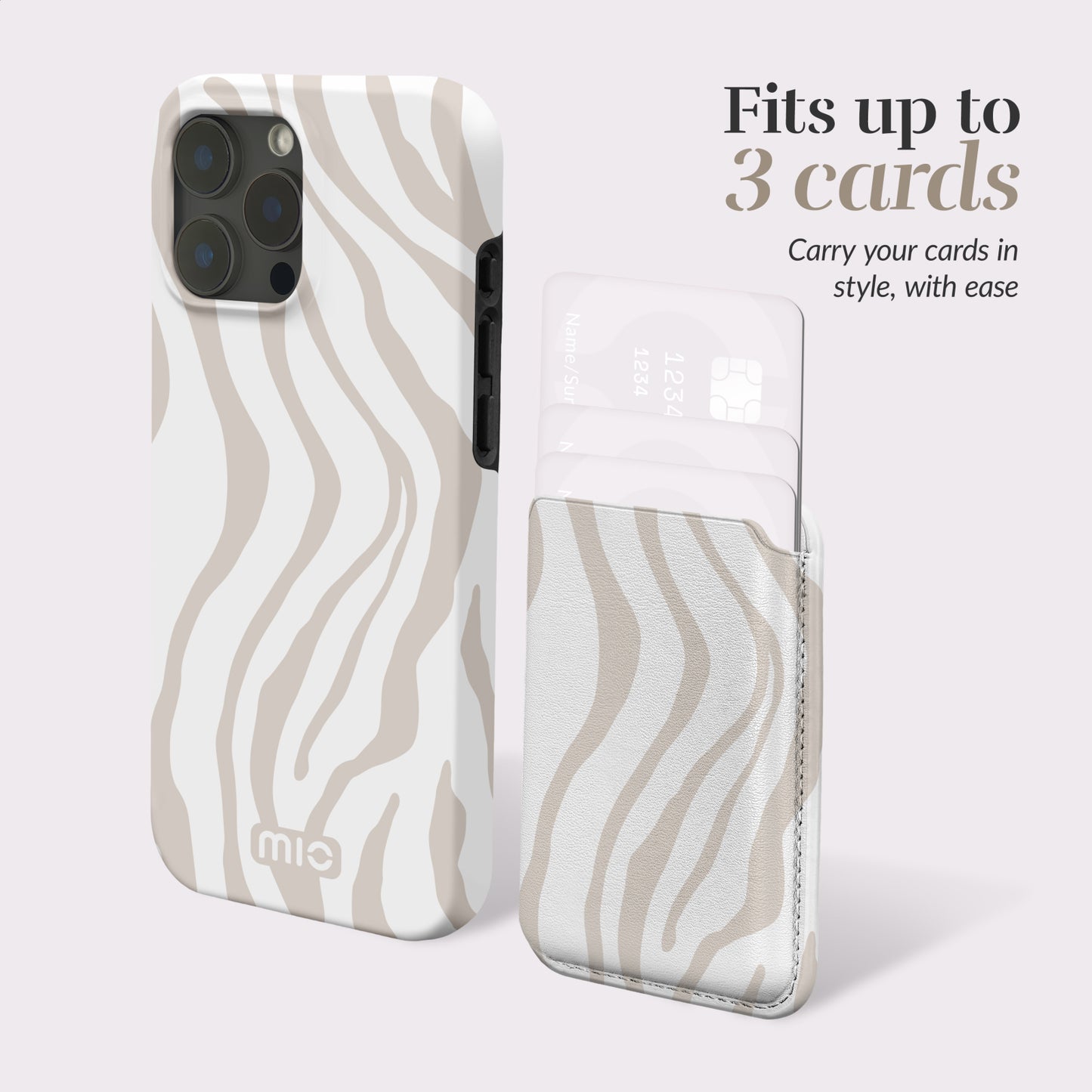 MIO Sandy Zebra Magsafe Compatible Card Holder