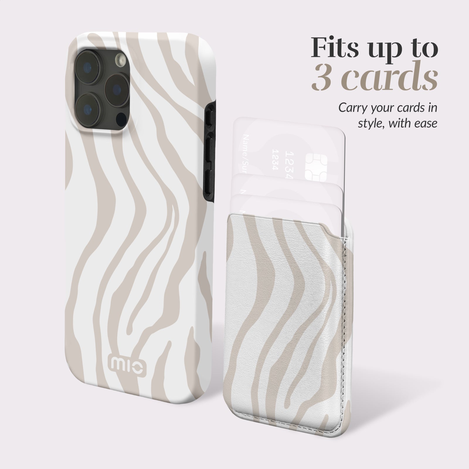 MIO Sandy Zebra Magsafe Compatible Card Holder