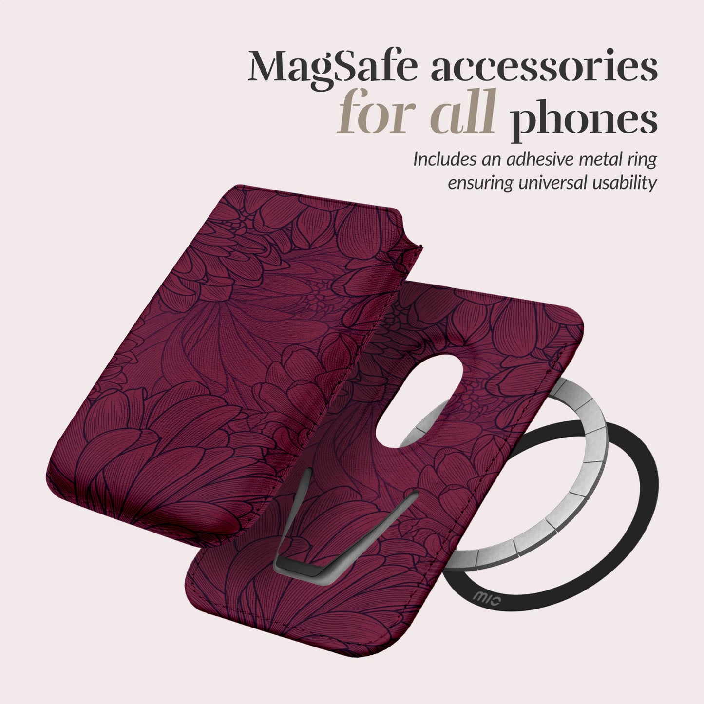 MIO Berry Blooms Magsafe Compatible Card Holder