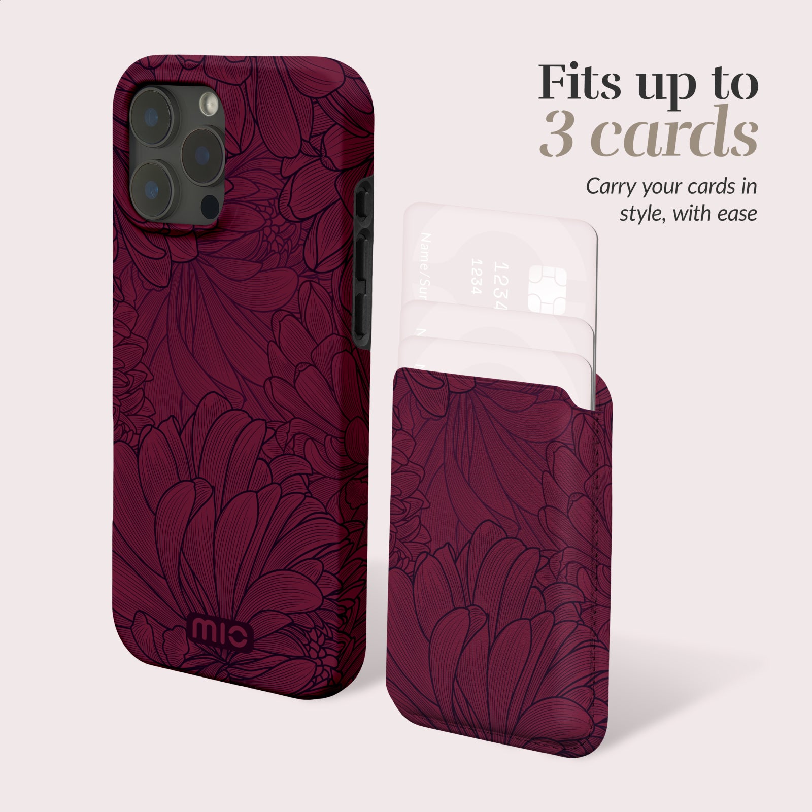 MIO Berry Blooms Magsafe Compatible Card Holder