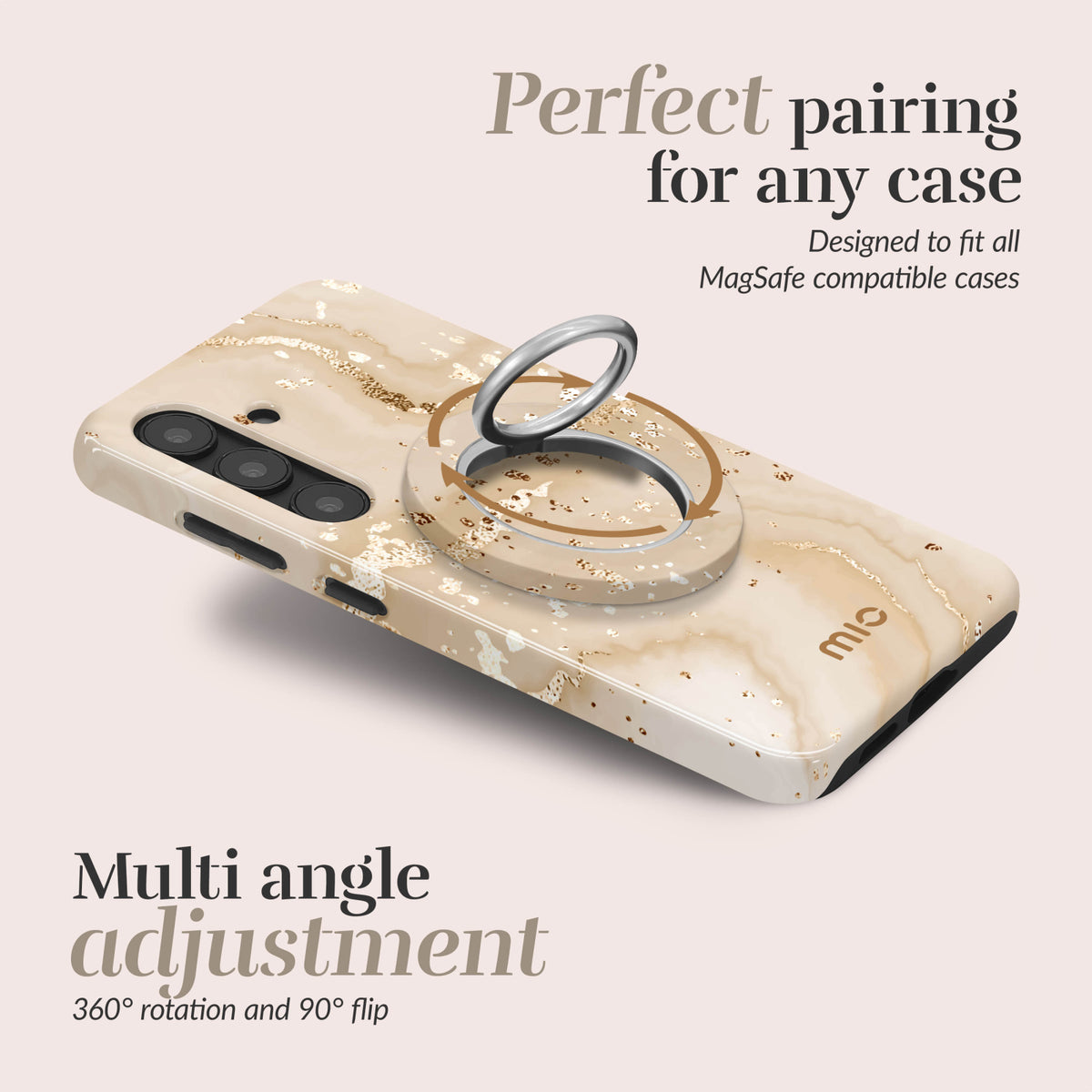 MIO Gold Marble MagSafe Compatible Ring Holder