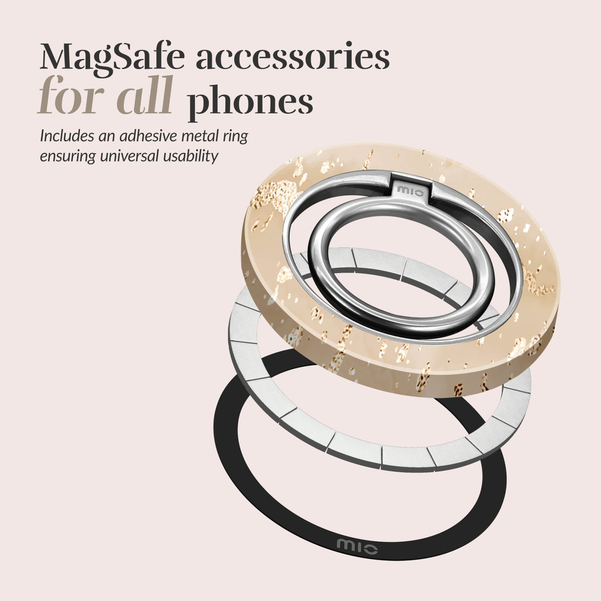 MIO Gold Marble MagSafe Compatible Ring Holder