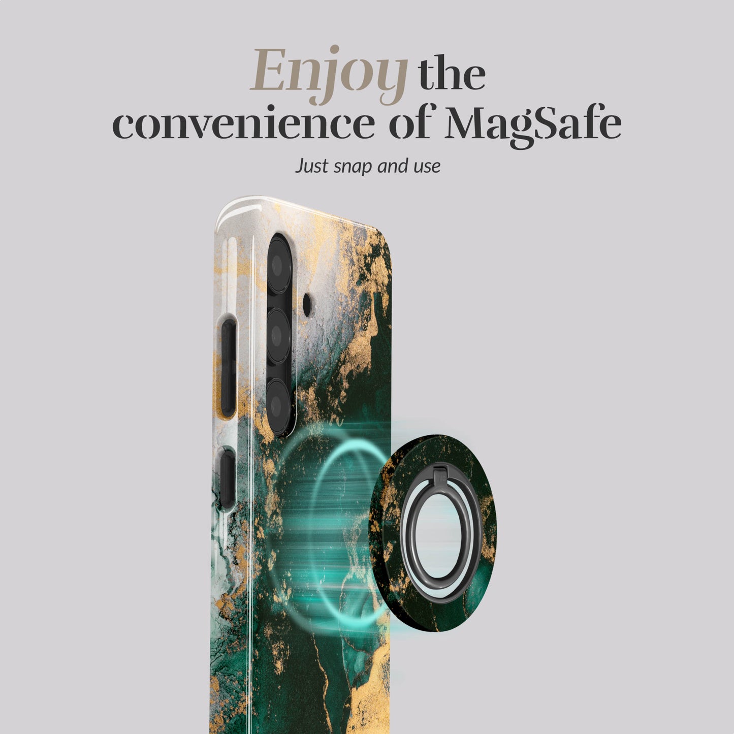MIO Green Marble MagSafe Compatible Ring Holder