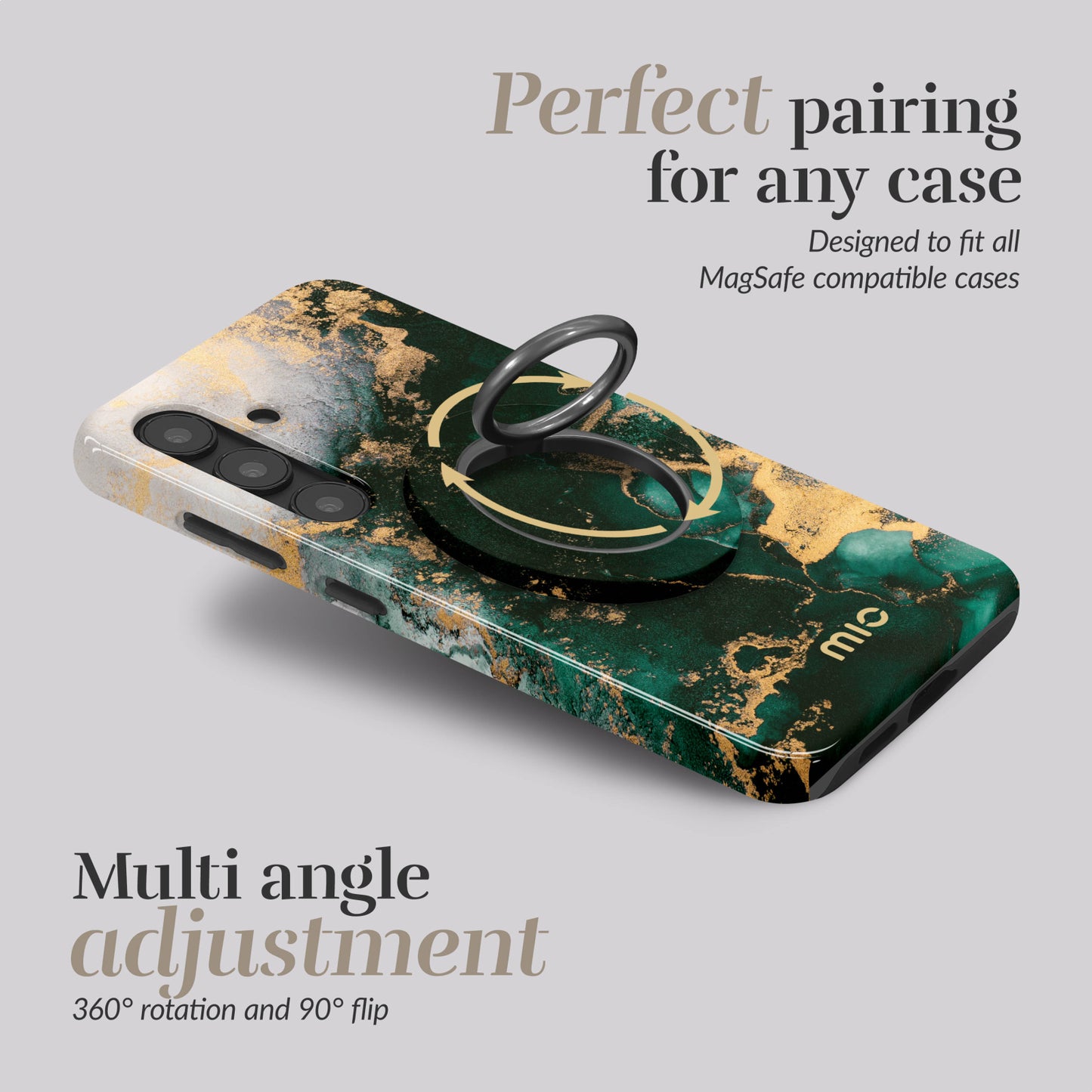 MIO Green Marble MagSafe Compatible Ring Holder