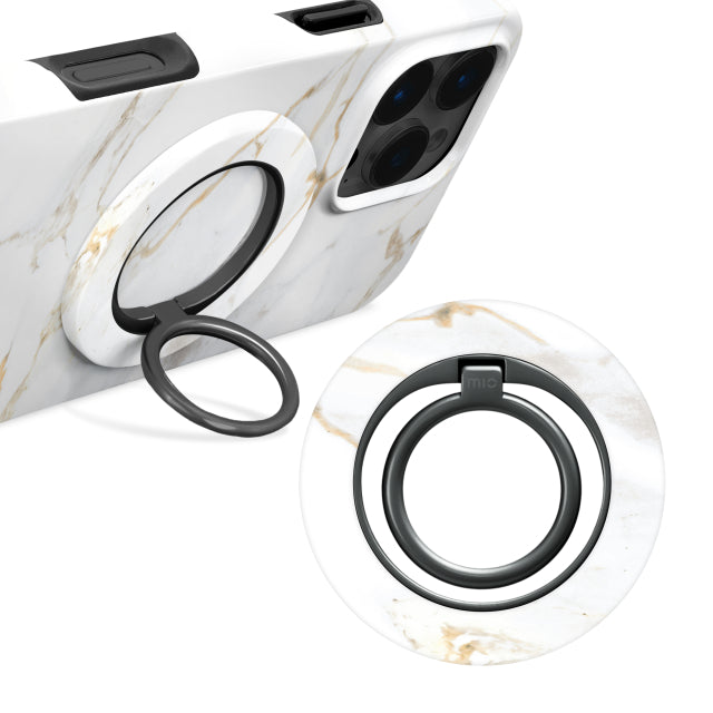 MIO Support de Bague Compatible MagSafe en Marbre Blanc