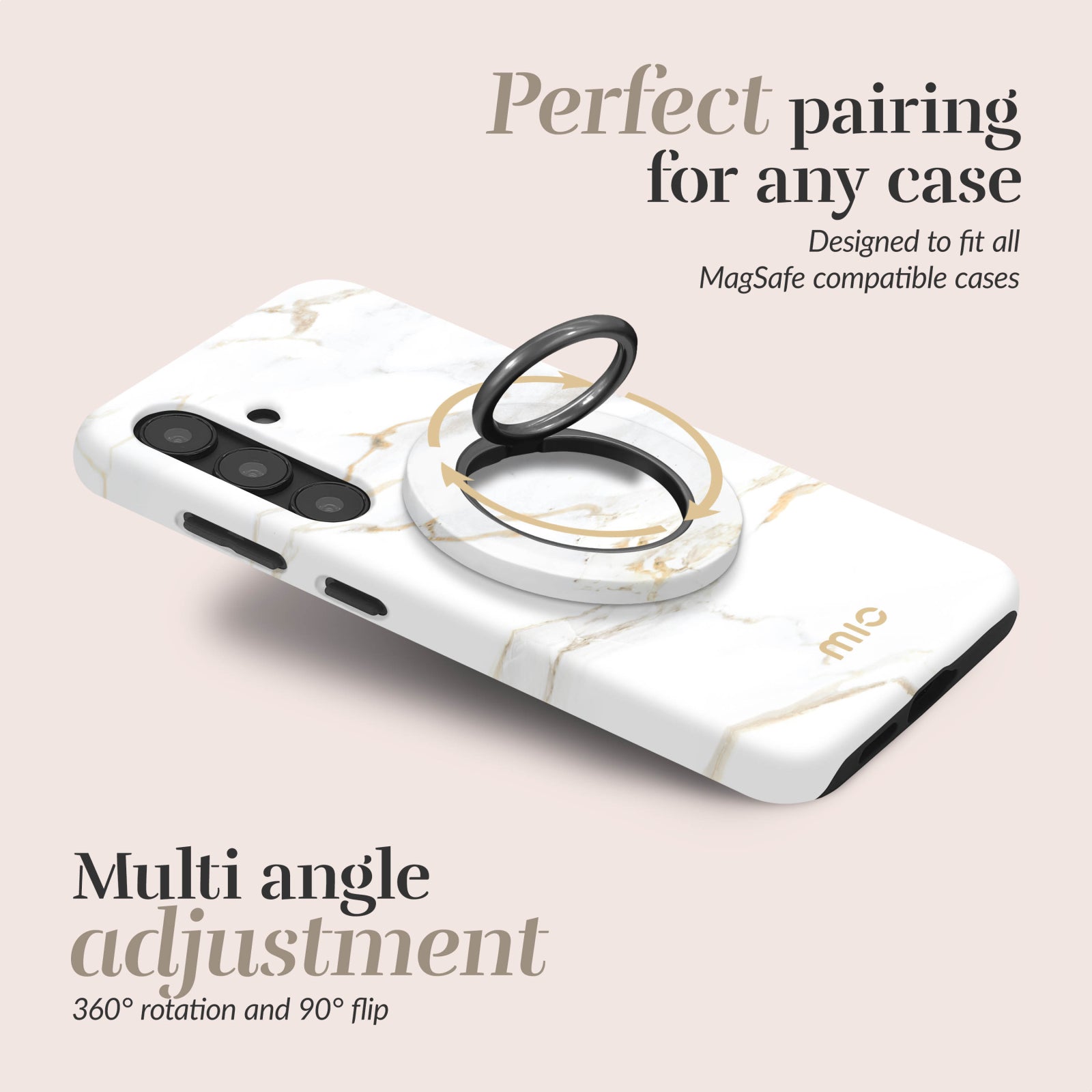 MIO White Marble MagSafe Compatible Ring Holder