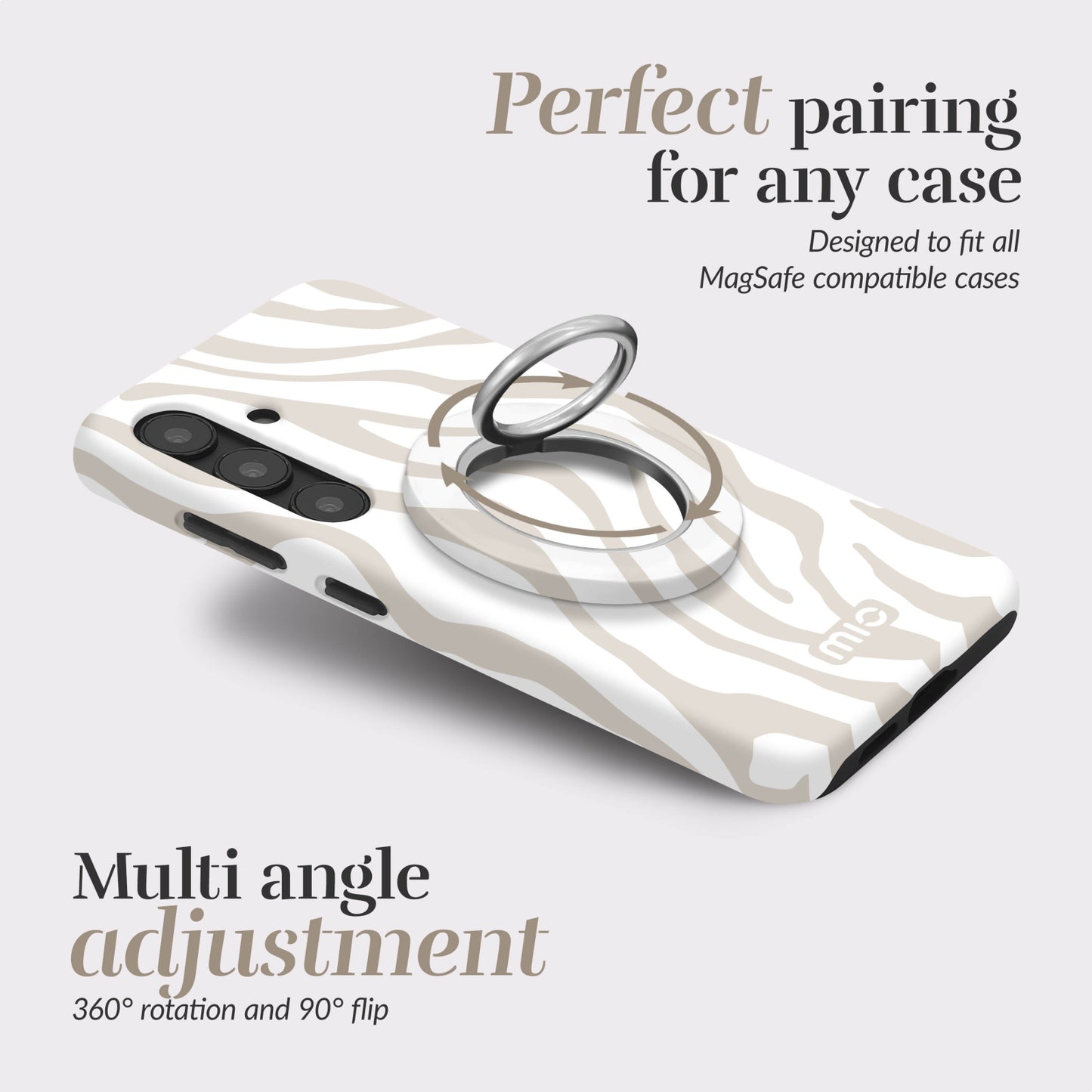 MIO Sandy Zebra MagSafe Compatible Ring Holder