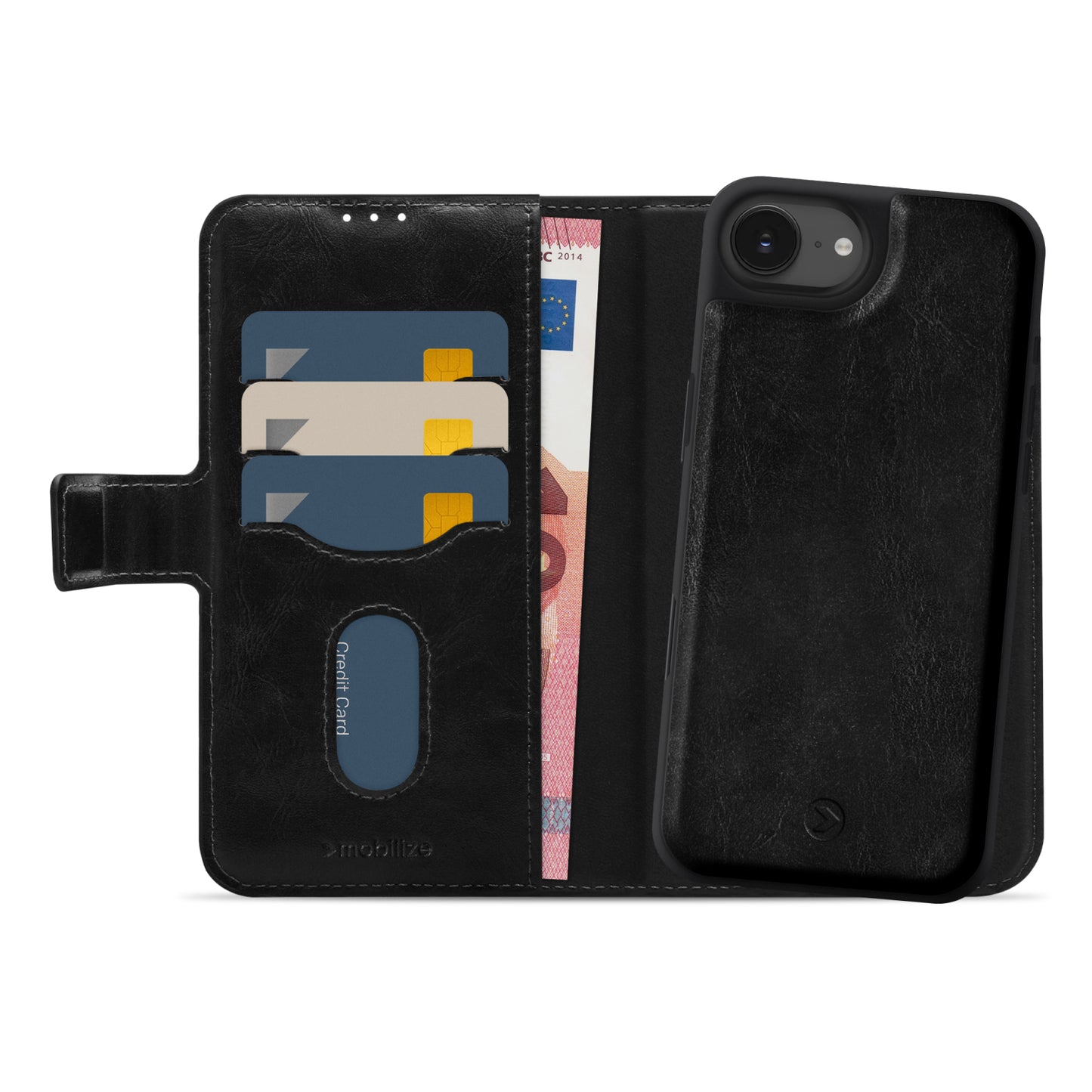 Mobilize 2in1 Magsafe Compatible Gelly Wallet Case Apple iPhone 16e/17e Black