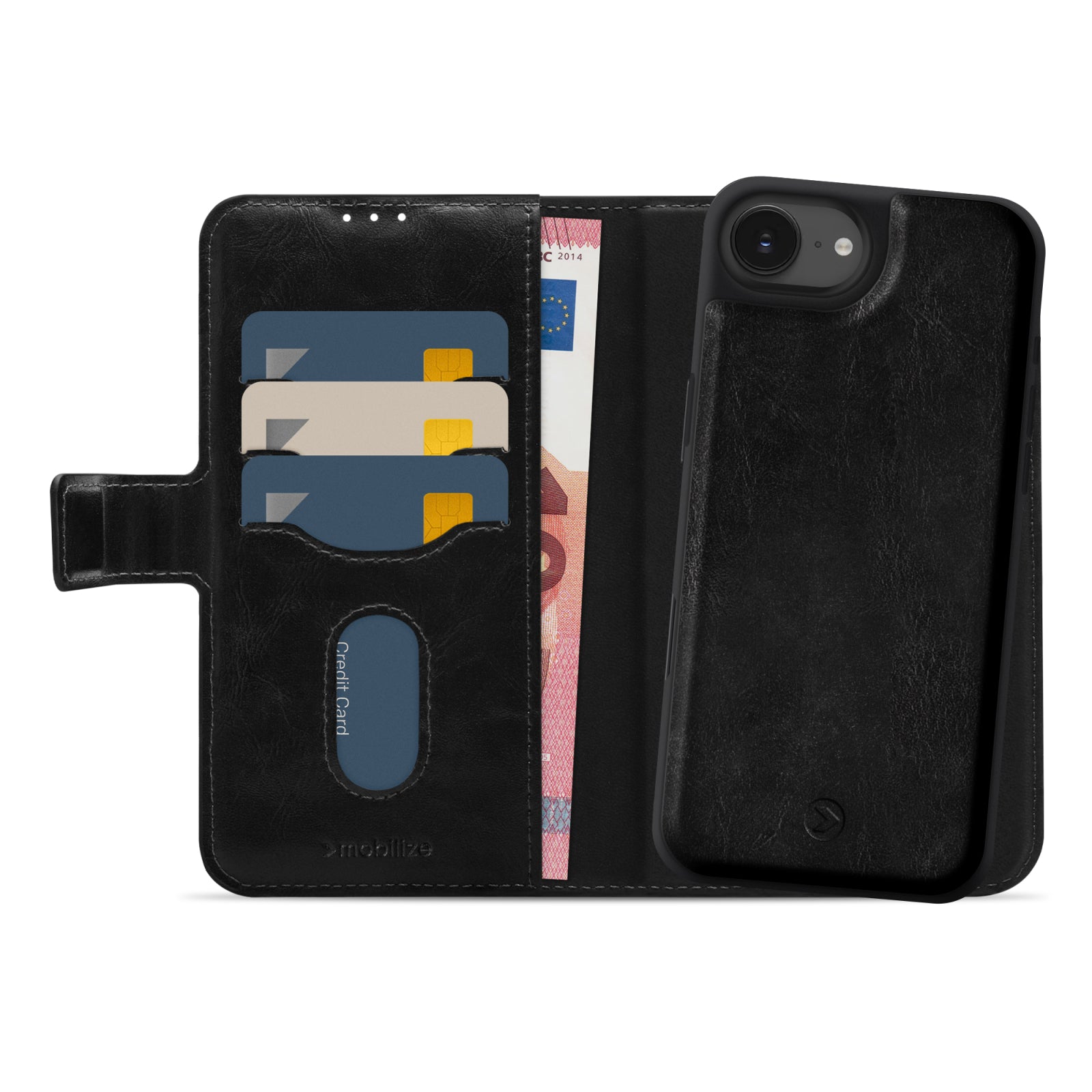 Mobilize 2in1 Magsafe Compatible Gelly Wallet Case Apple iPhone 16e/17e Black