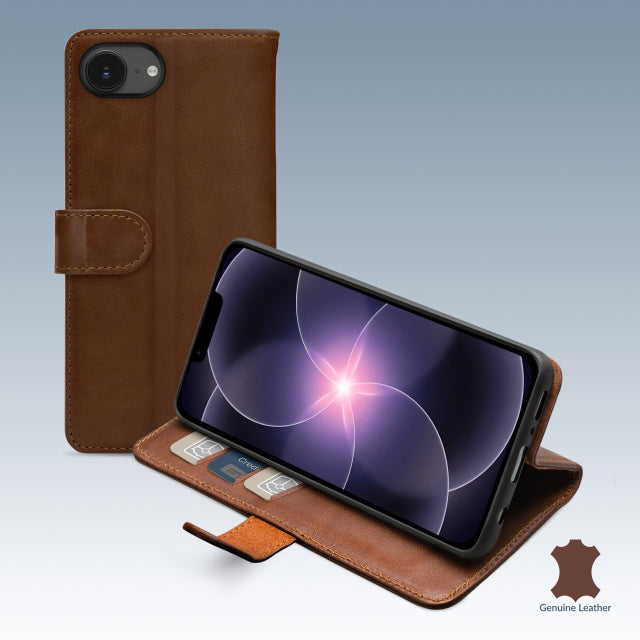 Mobilize Leather Wallet Apple iPhone 16e/17e Brown