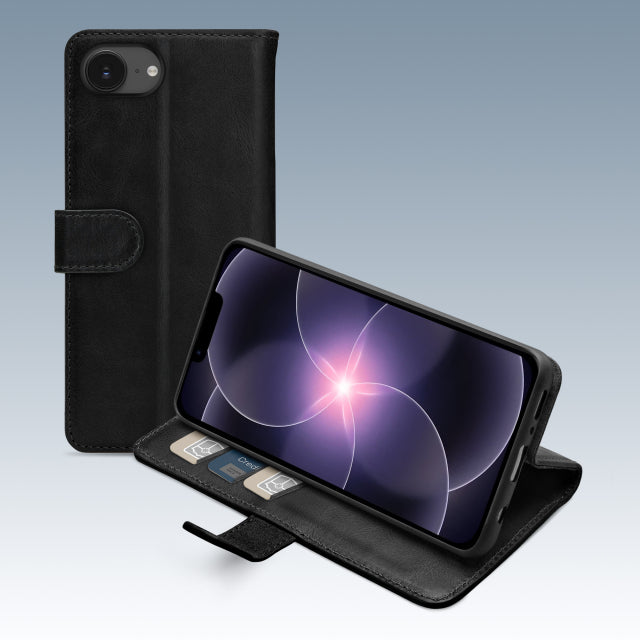 Mobilize Premium Gelly Wallet Book Case Apple iPhone 16./17. Schwarz