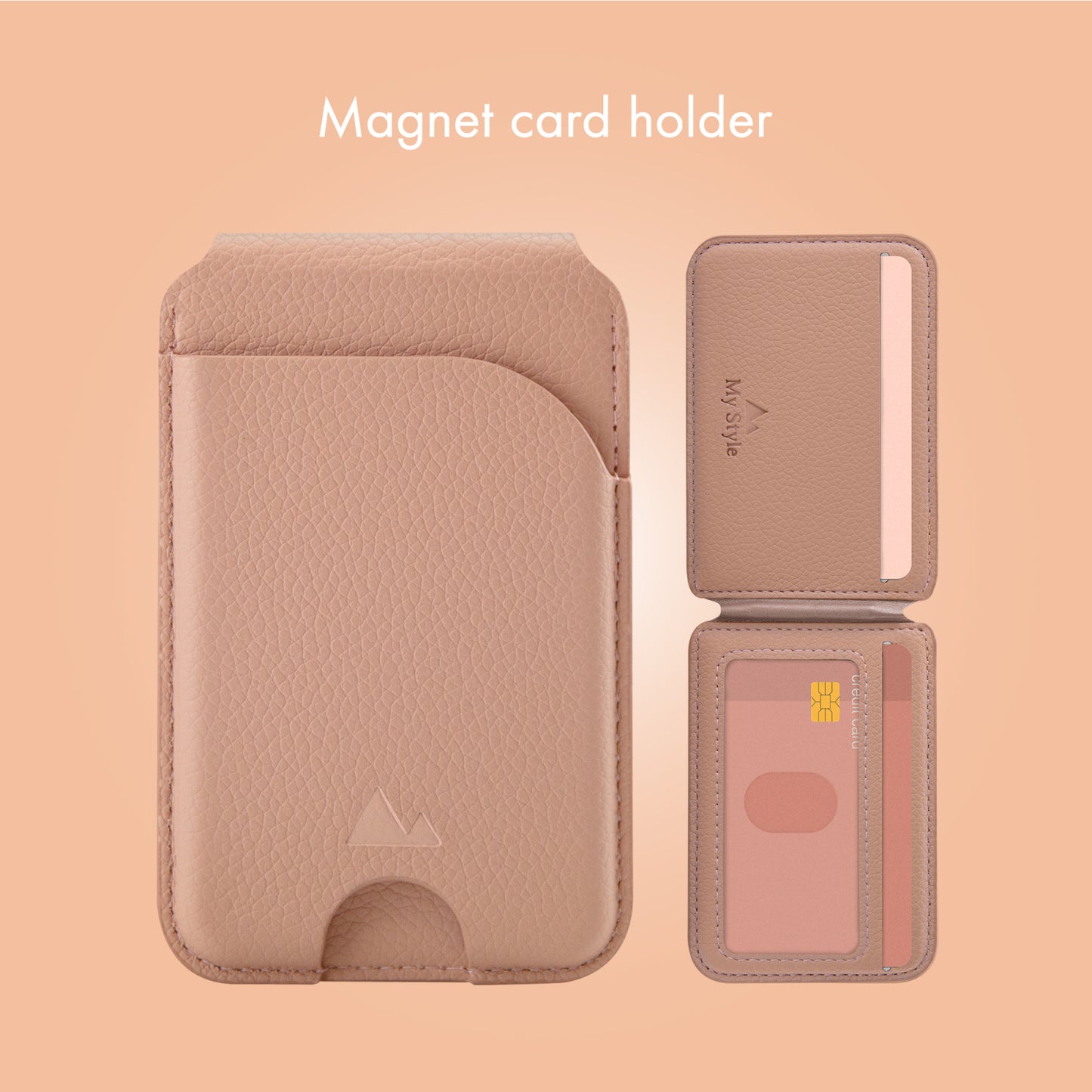 My Style MagSafe Compatible Magnet Card Holder with Stand Function Soft Pink