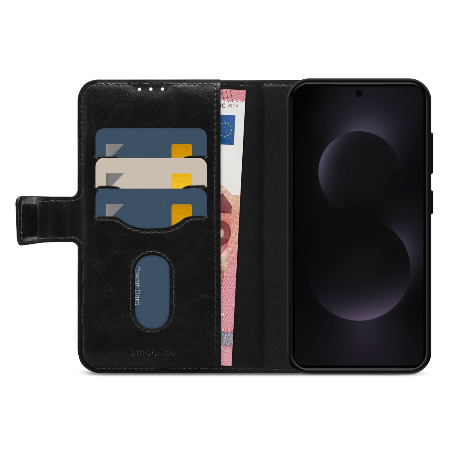 Mobilize 2in1 Magsafe Compatible Gelly Wallet Case Samsung Galaxy S25 Edge 5G Black