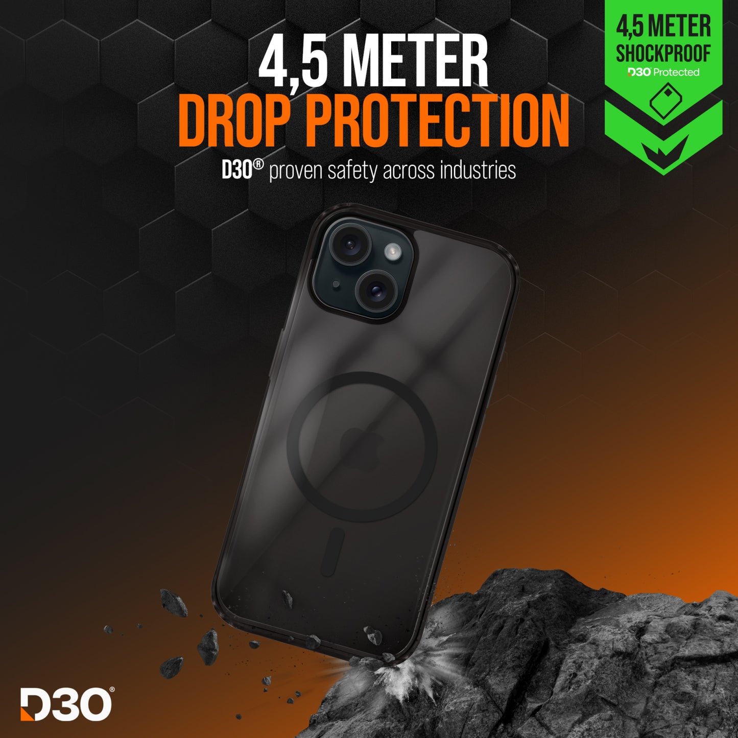 Striker X-Core - D3O Xtreme Impact Mag Case - Black - Apple iPhone 13/14/15
