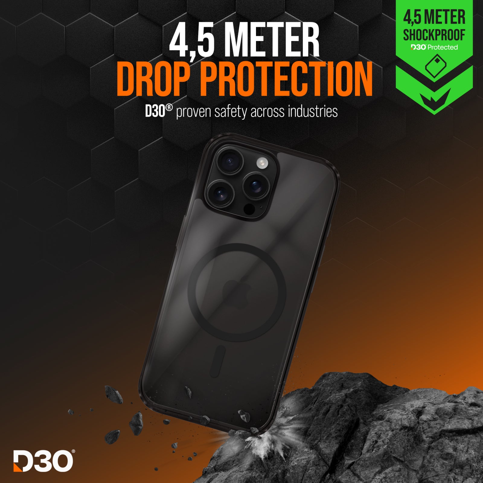 Striker X-Core - D3O Xtreme Impact Mag Case PRO - Black - Apple iPhone 16 Pro Max