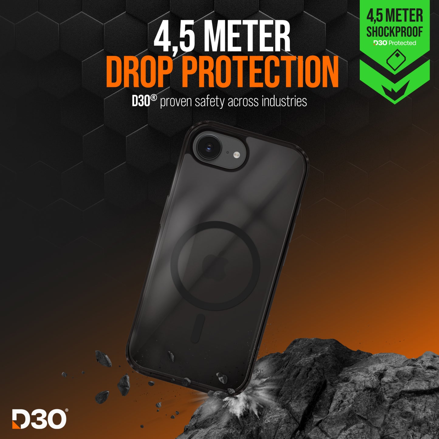 Striker X-Core - D3O Xtreme Impact Mag Case - Black - Apple iPhone 16e/17e