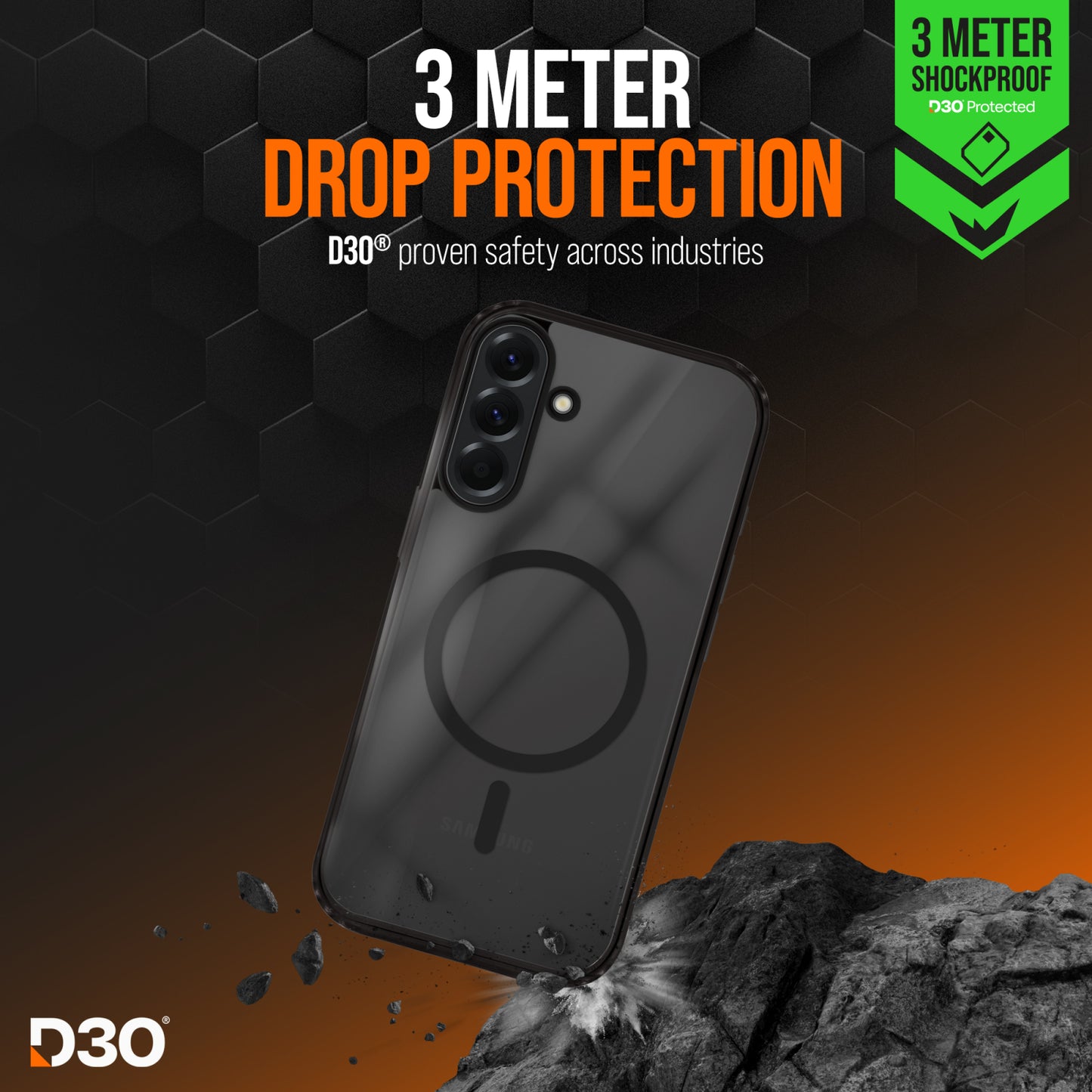 Striker X-Core - D3O Xtreme Impact Mag Case - Black - Samsung A36 5G/A56 5G