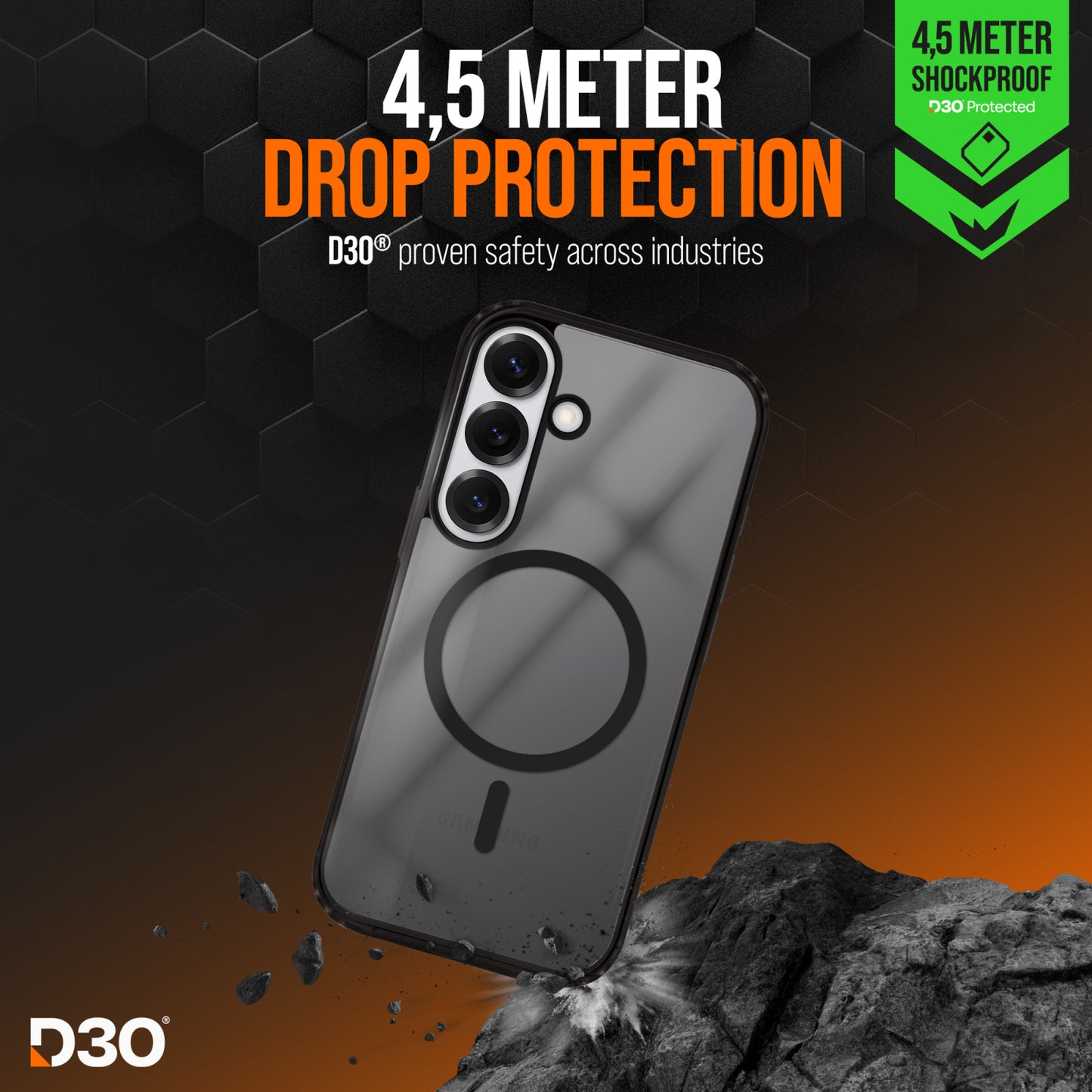 Striker X-Core - D3O Xtreme Impact Mag Case - Black - Samsung S25 5G