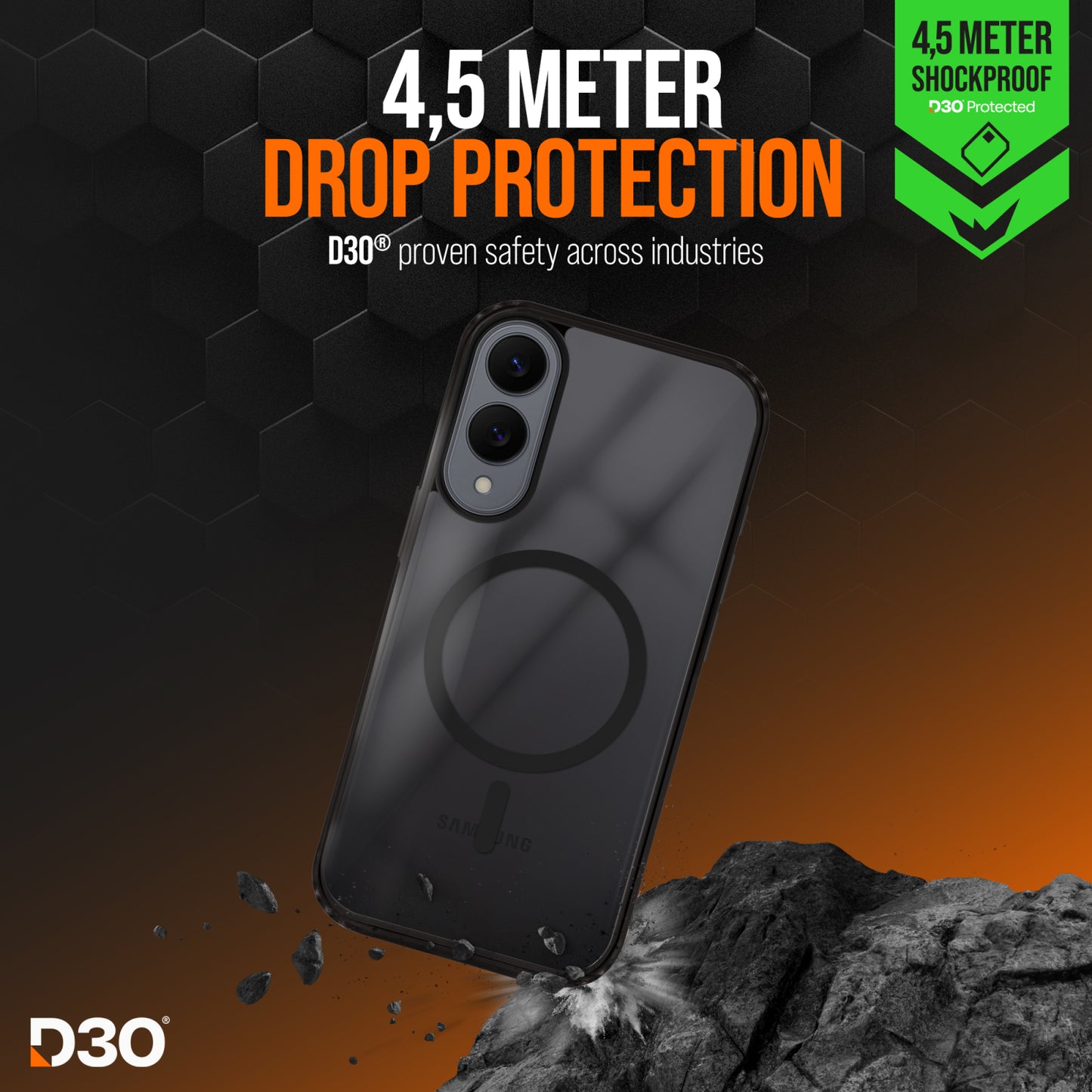 Striker X-Core - D3O Xtreme Impact Mag Case - Black - Samsung S25 Edge 5G