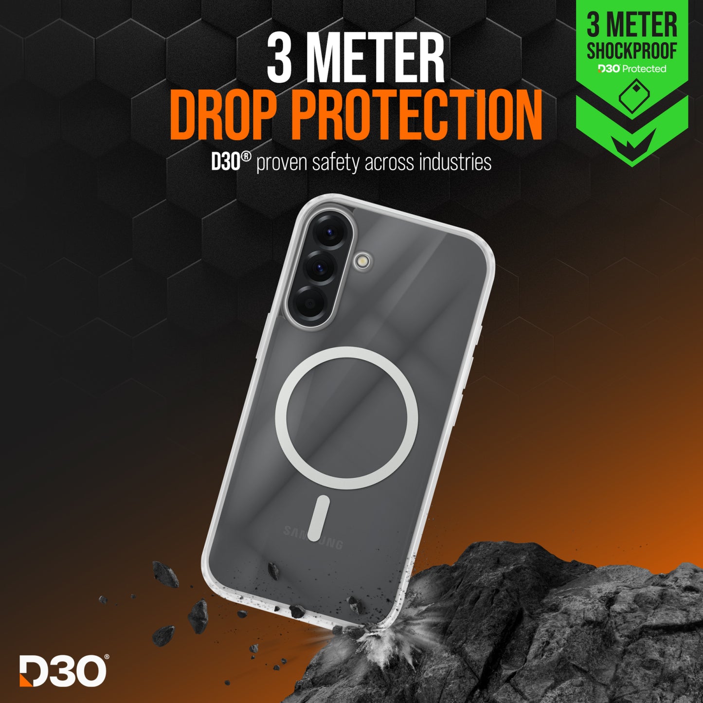 Striker X-Core - D3O Xtreme Impact Mag Case - Clear - Samsung A36 5G/A56 5G