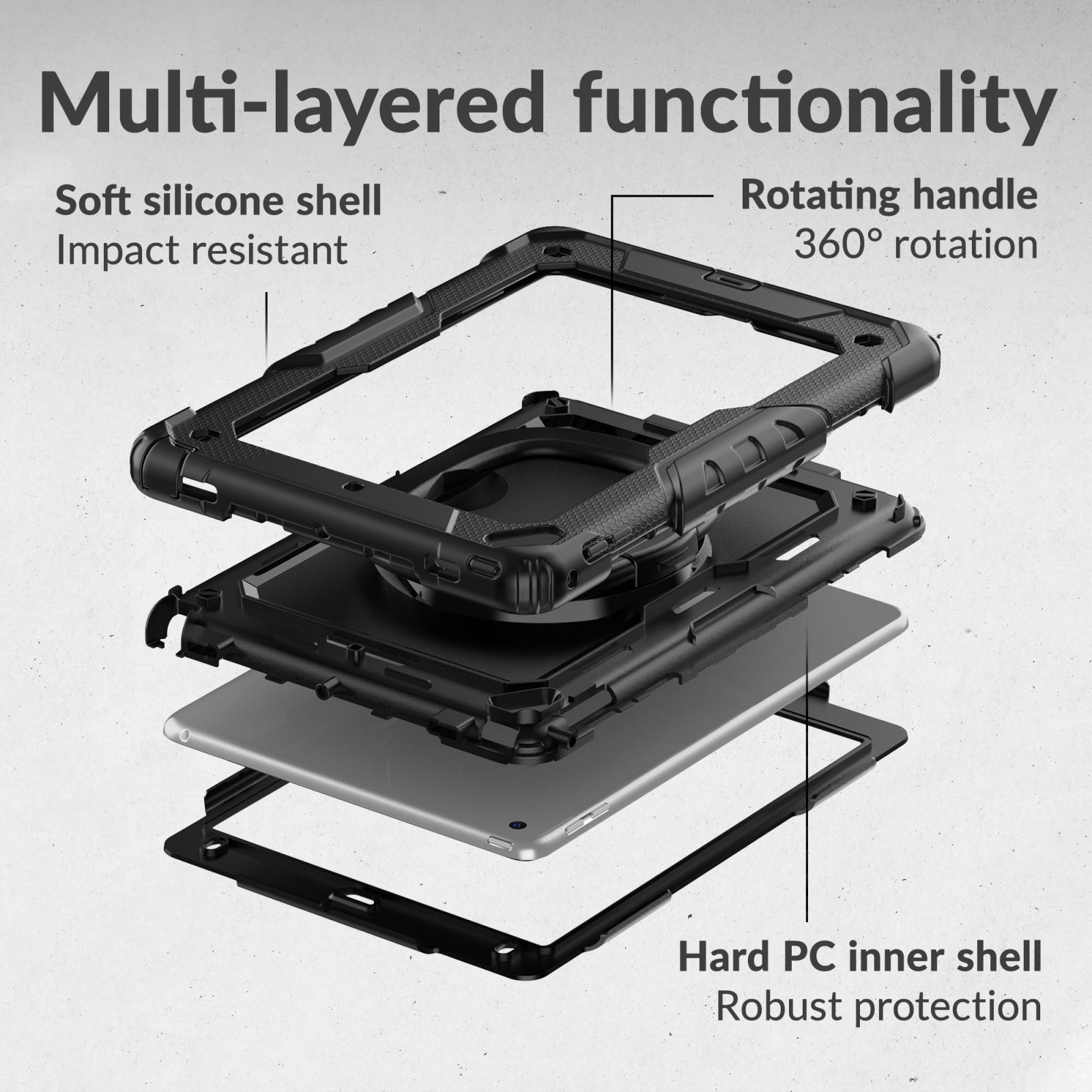 Mobilize Rotating Defender Case Stand Function for Samsung Galaxy Tab S10 FE 11/S10 Lite Black