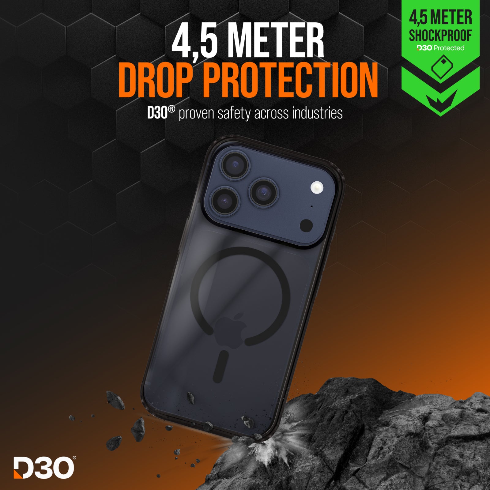 Striker X-Core - D3O Xtreme Impact Mag Case PRO - Black - Apple iPhone 17 Pro Max/18 Pro Max