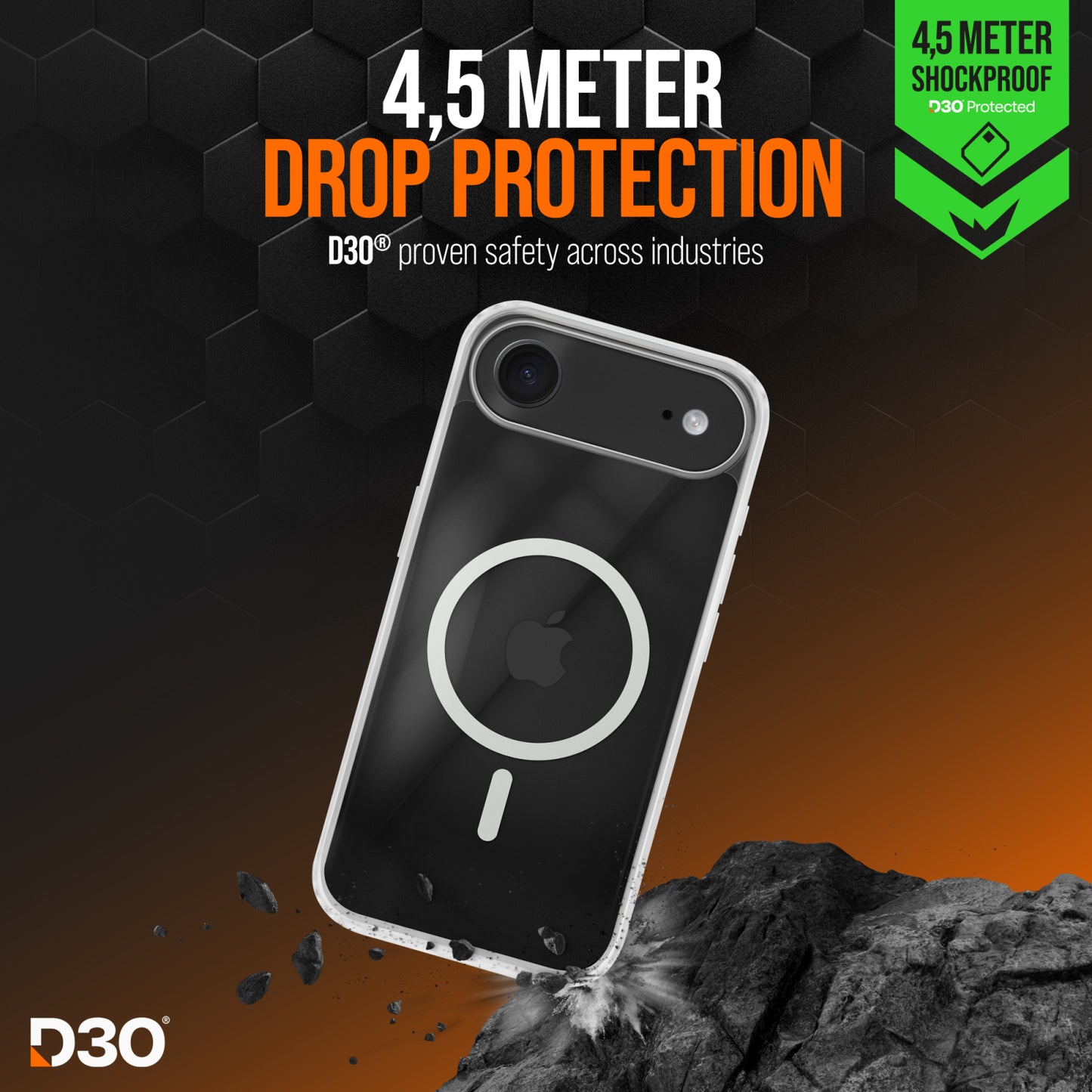 Striker X-Core - D3O Xtreme Impact Mag Case PRO - Clear - Apple iPhone Air