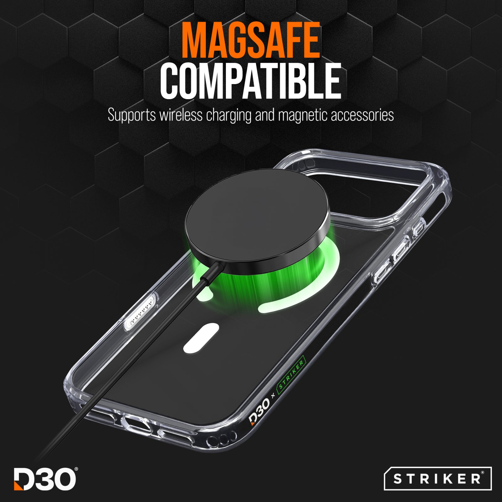 Striker X-Core - D3O Xtreme Impact Mag Case PRO - Clear - Apple iPhone 17 Pro/18 Pro