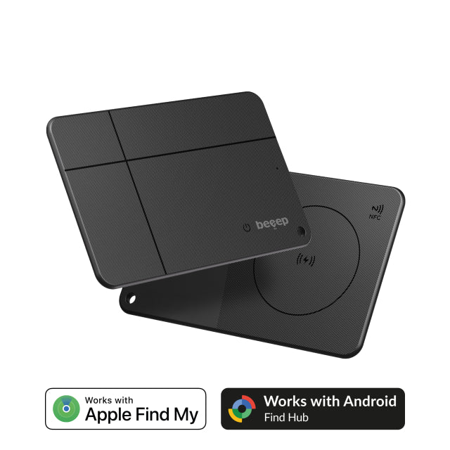Beeep OneTag Apple Find My & Android Tracker - Wallet Card Wireless Rechargeable - Schwarz