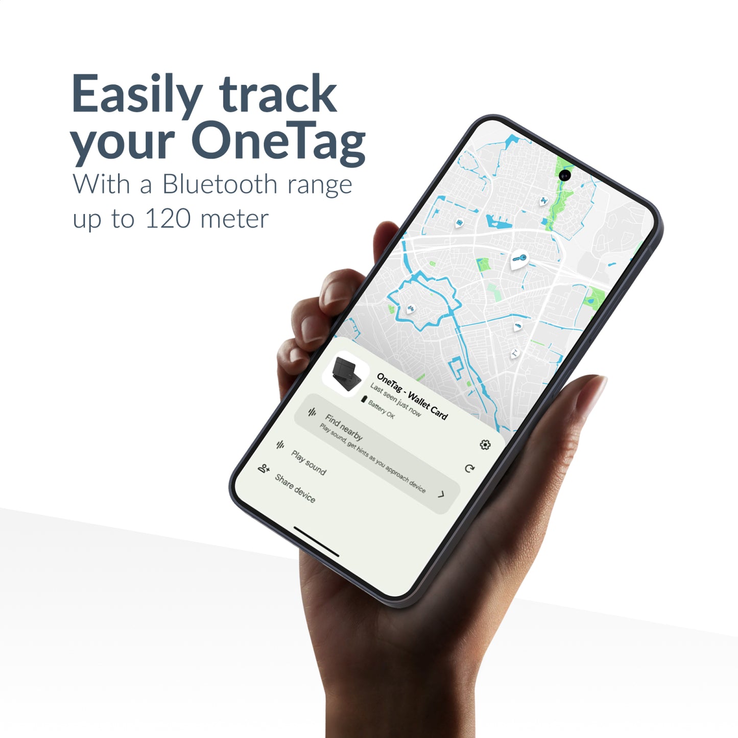Beeep OneTag Apple Find My & Android Tracker - Wallet Card Wireless Rechargeable - Black