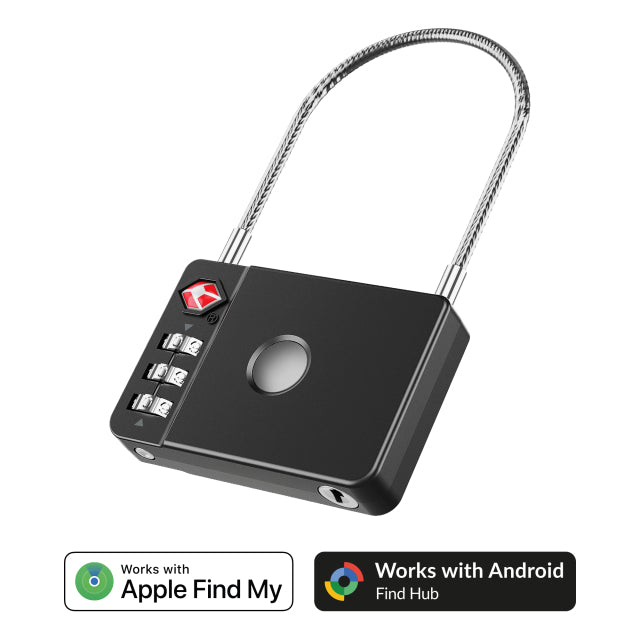 Beeep OneTag Apple Find My & Android Tracker - Verlustsicheres TSA-zugelassenes Smartlock - Schwarz