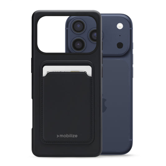 Mobilize Rubber Gelly Card Case Apple iPhone 17 Pro Matt Black