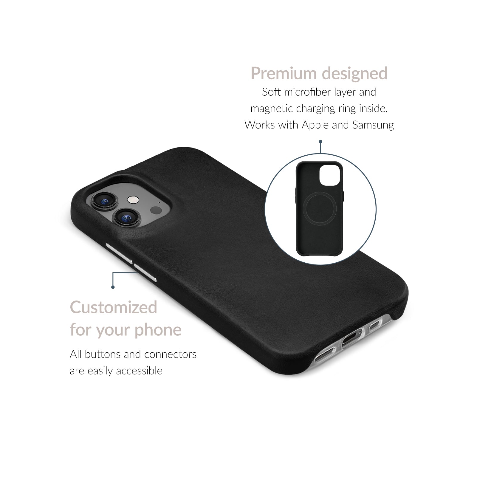 Mobilize Magsafe Compatible Premium Leather Case Apple iPhone 17 Pro Max Black