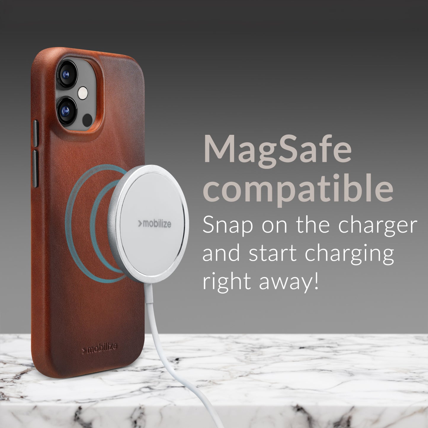 Mobilize Magsafe Compatible Premium Leather Case Apple iPhone 17 Pro Max Burned Cognac