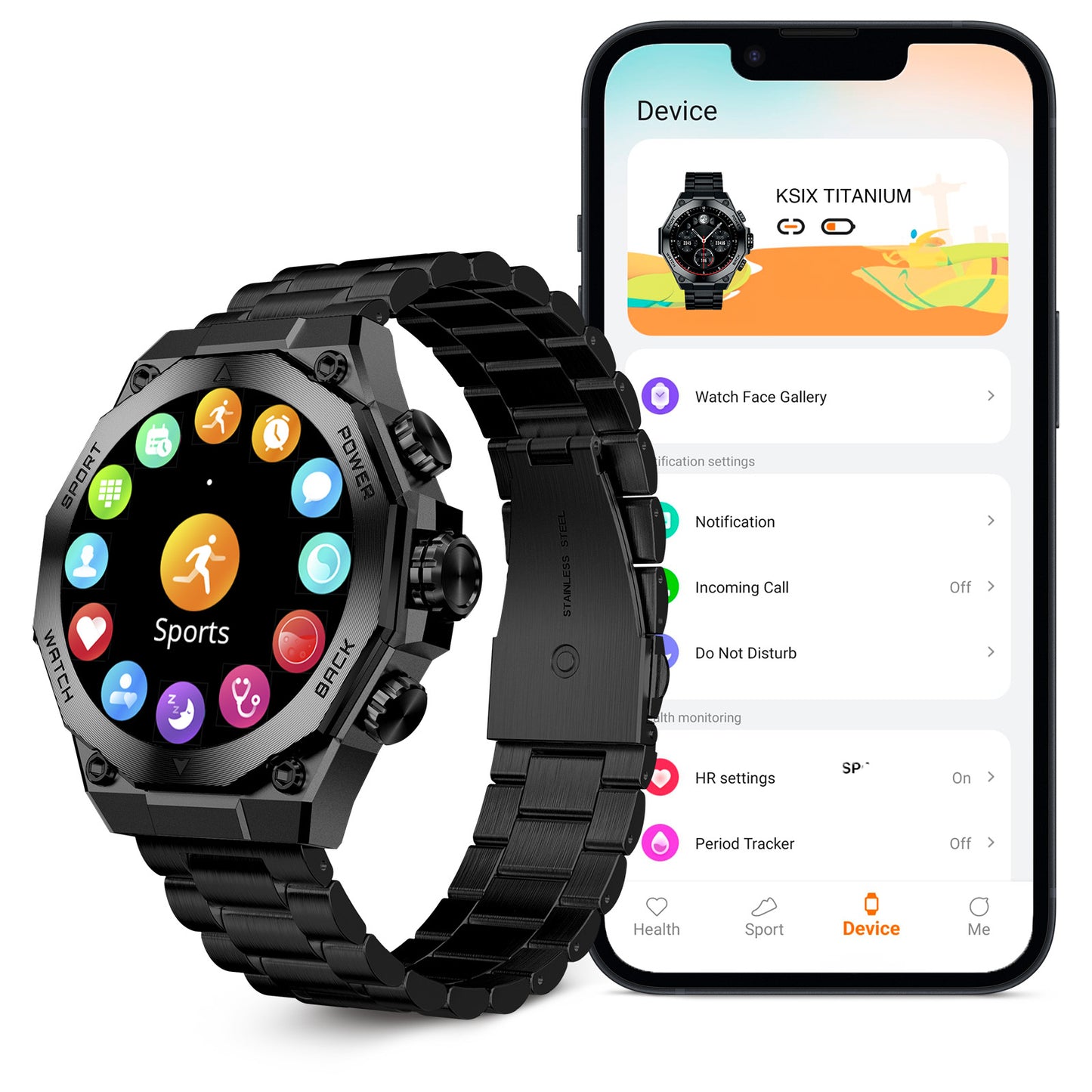 KSIX Smartwatch Titanium Black