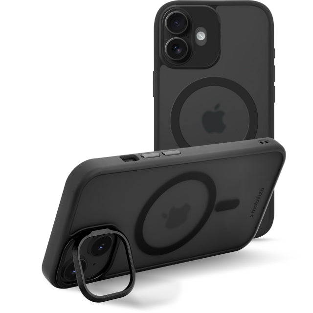 Coque hybride Mobilize MagSafe Compatible Pro avec support d'appareil photo Apple iPhone 16 Noir