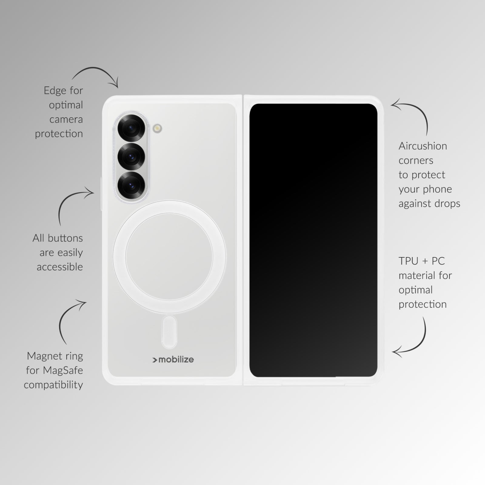 Mobilize Magsafe Compatible Naked Protection Case for Google Pixel 10 Pro Fold Clear