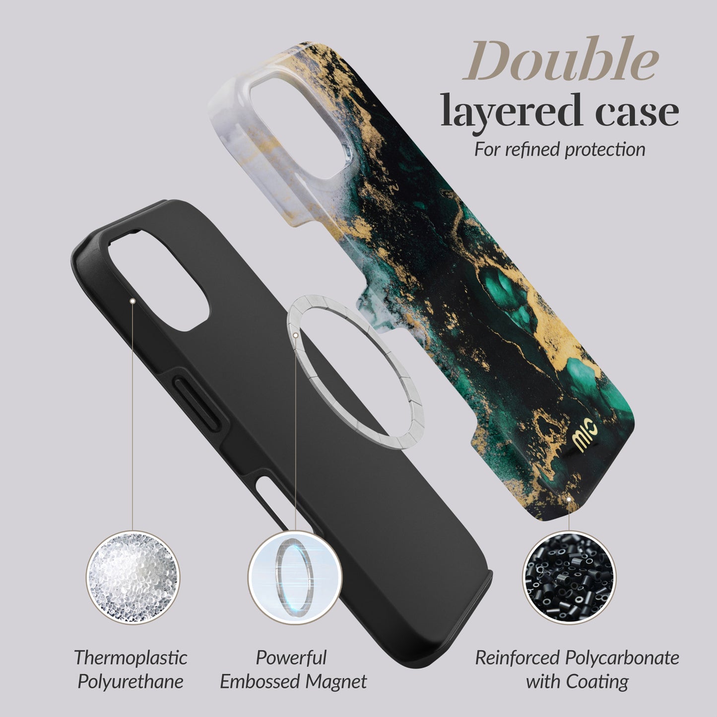 MIO Green Marble Magsafe Compatible for iPhone 17 Pro