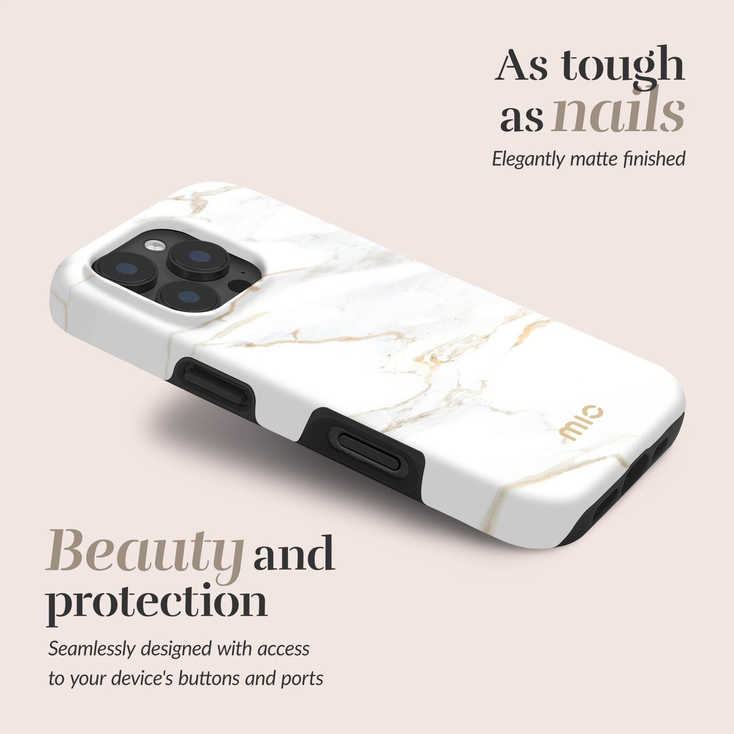 MIO White Marble Magsafe Compatible for iPhone 17 Pro