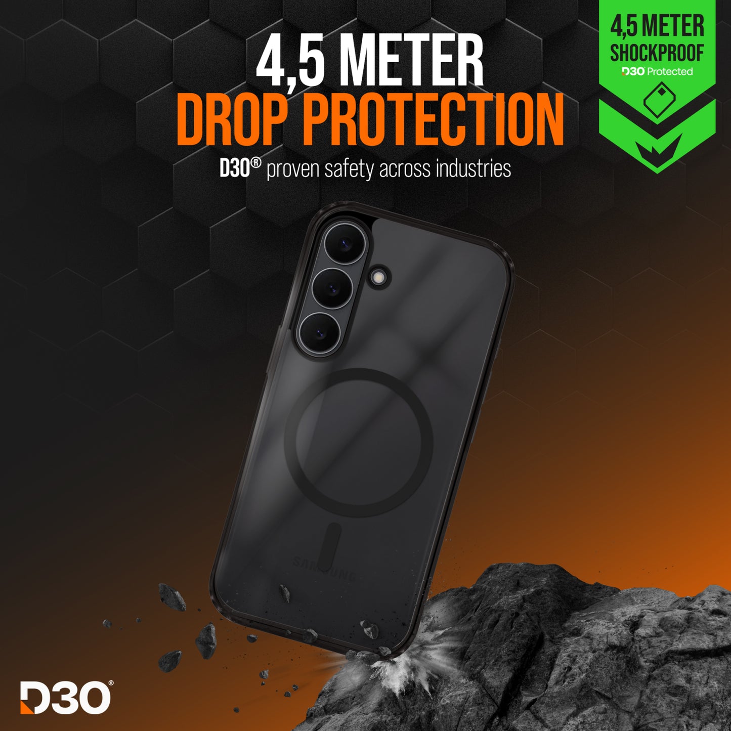 Striker X-Core - D3O Xtreme Impact Mag Case - Black - Samsung S25 FE