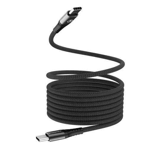 Mobilize Magnetic Nylon Cable - USB-C to USB-C - 2m. - 100W Black